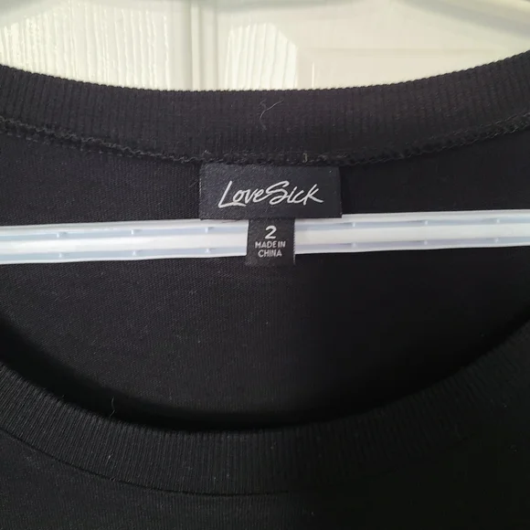 Size 2 torrid lovesick dolman lace up cotton tie-dye dress black grey - Picture 3 of 5